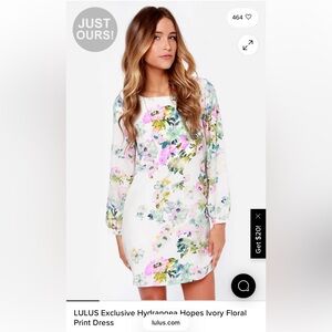 Pink Owl Floral Print Women's Long Sleeve Shift Dress Size Small